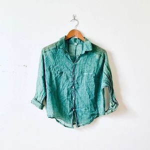 Korean Style See Through Collar Shirt